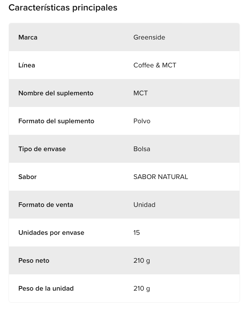 Green Side Coffee & Mct Café Soluble Con Acite De Coco y Aceite MCT 210 G