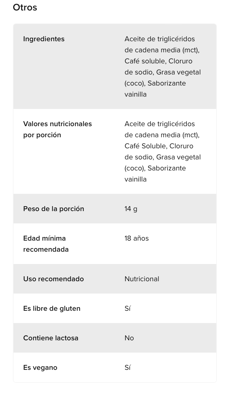 Green Side Coffee & Mct Café Soluble Con Acite De Coco y Aceite MCT 210 G