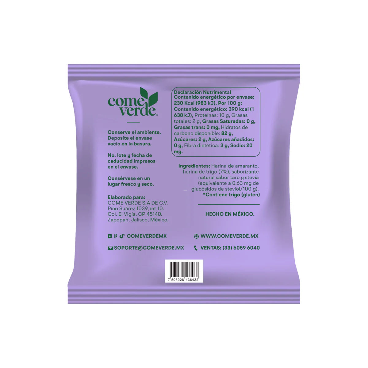 OBLEAS TARO 60g Sin Azúcar • Saludable • Amaranto