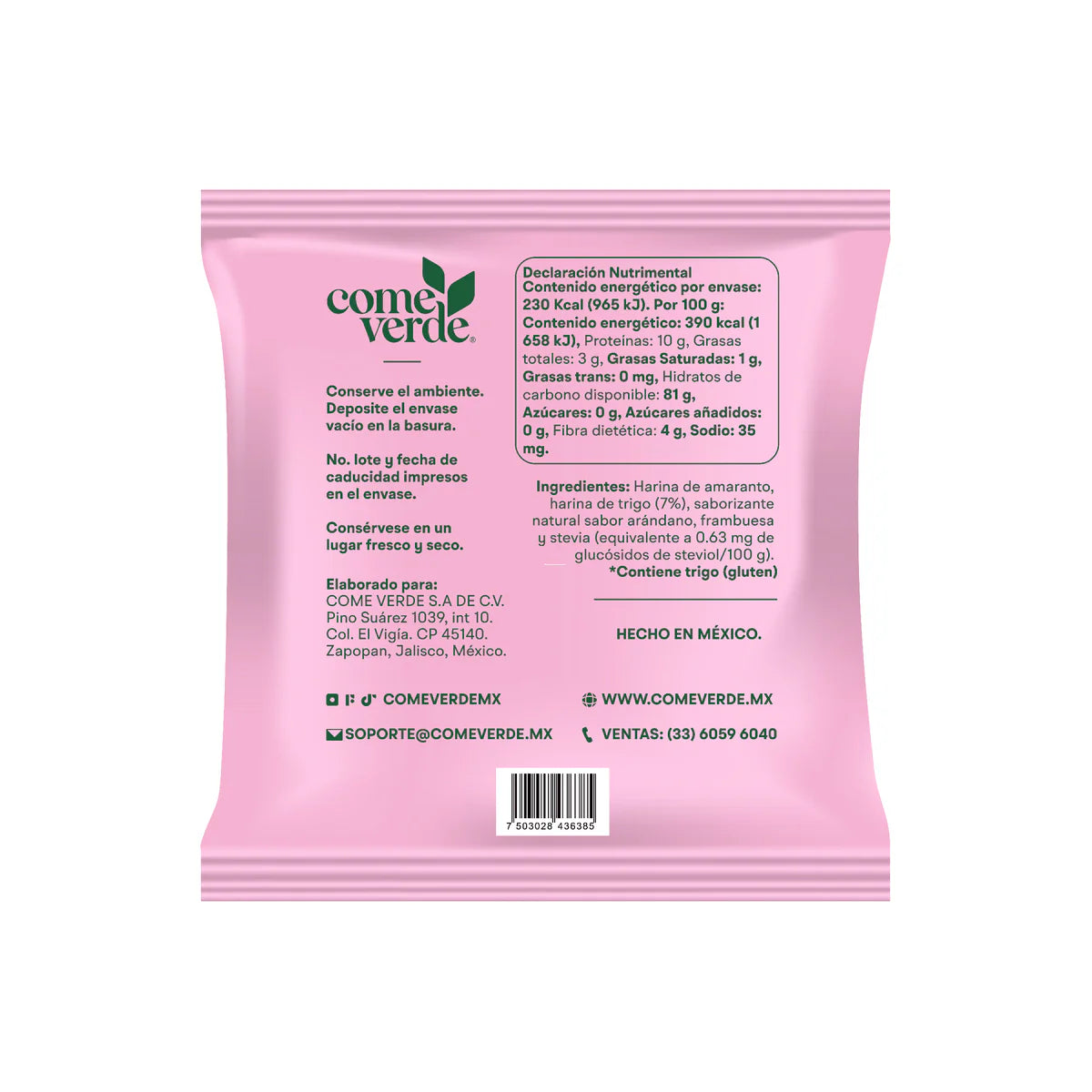 OBLEAS FRUTOS ROJOS 60g Sin Azúcar • Saludable • Amaranto