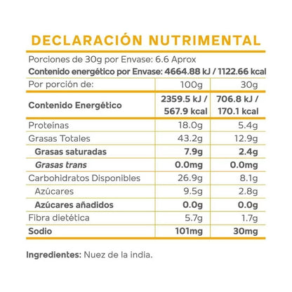 Nuez de la india tostada sin sal Okko 200 Gr