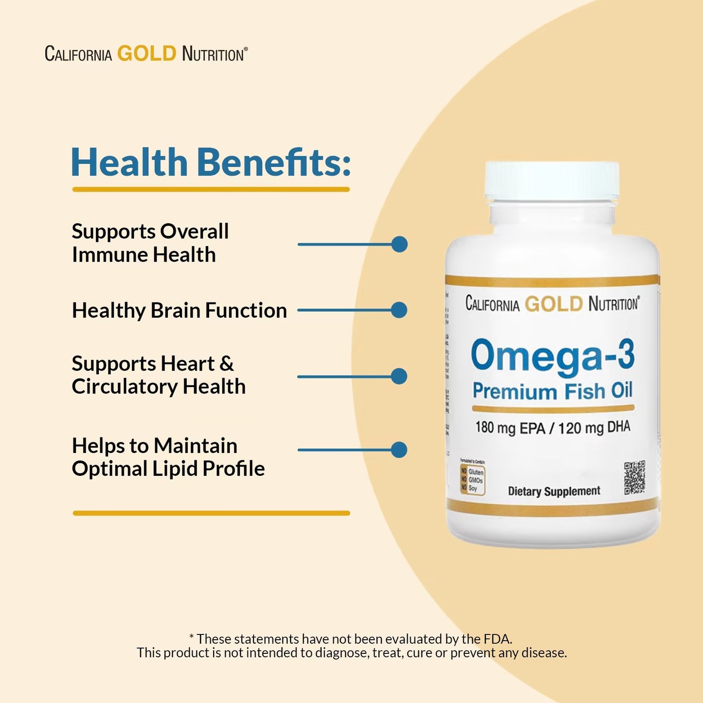 California Gold Nutrition, Aceite de pescado prémium con omega-3, 100 cápsulas blandas de gelatina de pescado