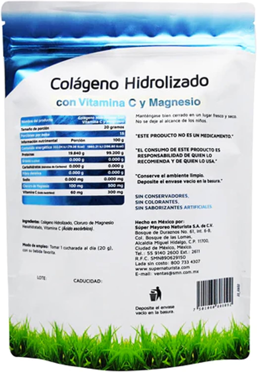 Vidanat Colágeno Hidrolizado Puro con Vitamina C y Magnesio - 300 g