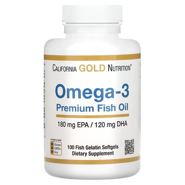 California Gold Nutrition, Aceite de pescado prémium con omega-3, 100 cápsulas blandas de gelatina de pescado