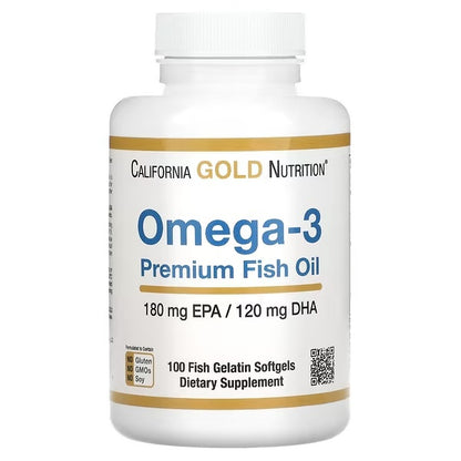 California Gold Nutrition, Aceite de pescado prémium con omega-3, 100 cápsulas blandas de gelatina de pescado